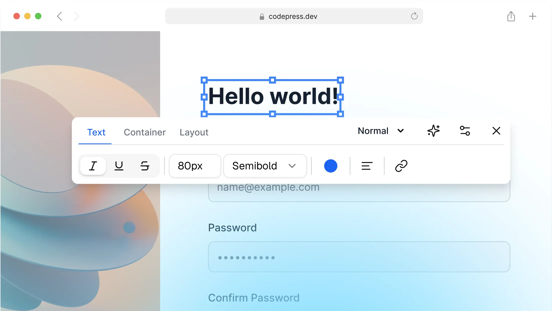 Hello world editor graphic